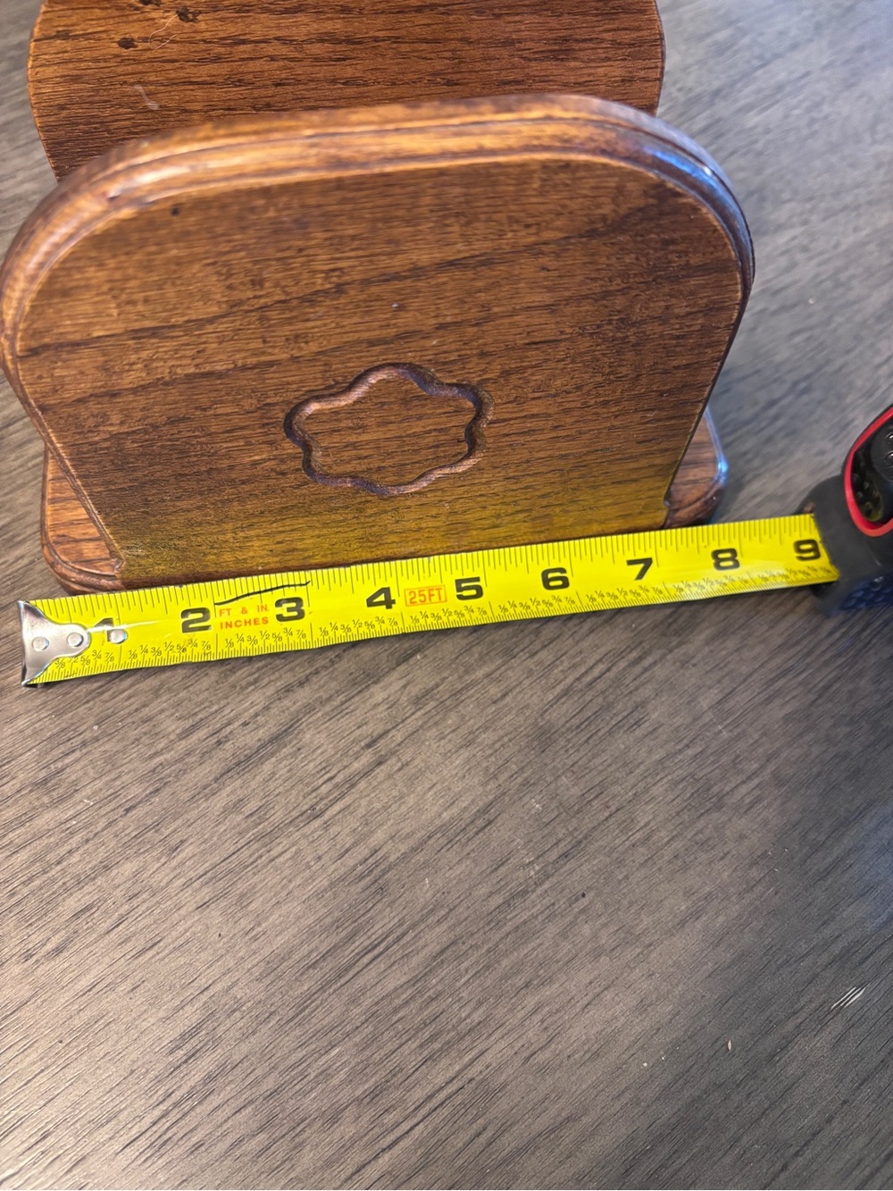 Vintage Wooden Napkin Holder - Warm Brown - Picture 5 of 7
